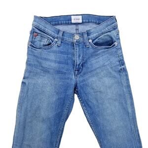 Size 24 Crop Jeans Hudson Fallon Skinny Stretch Denim Cropped Frayed Raw Hem